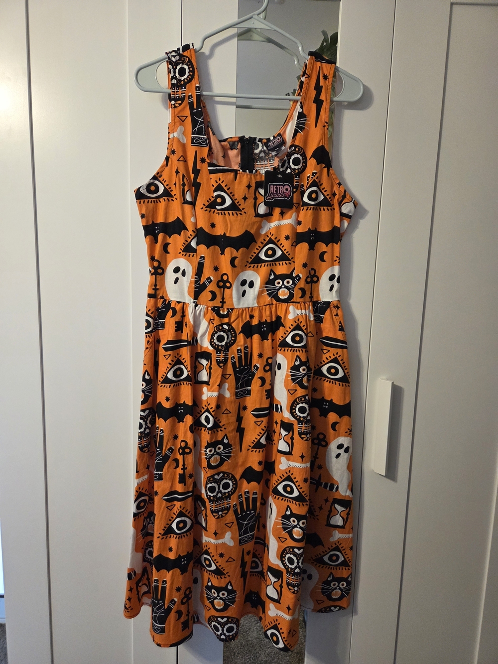 Retrolicious Women's Halloween Dress In Eek Print XL NWT